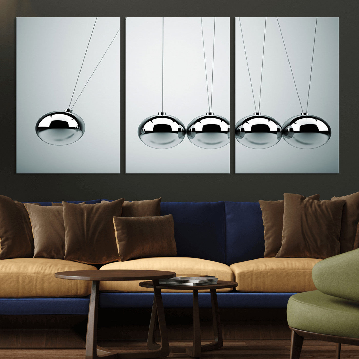 -Newton's Cradle Wall Art Canvas Print, Framed Newton Cradle Wall Art