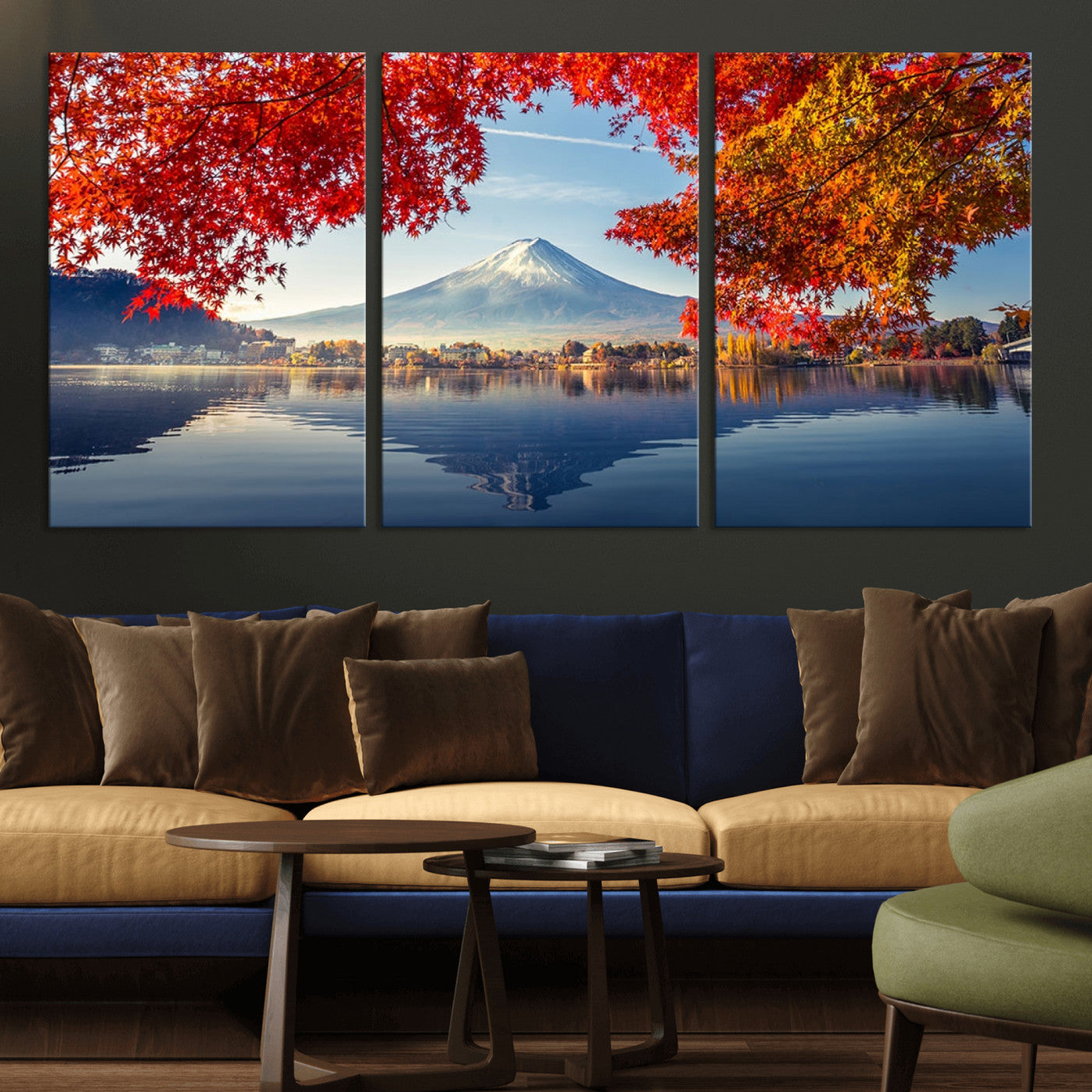 -Mount Fuji Canvas Wall Art Japan Autumn Mountain Canvas Print Wall Art