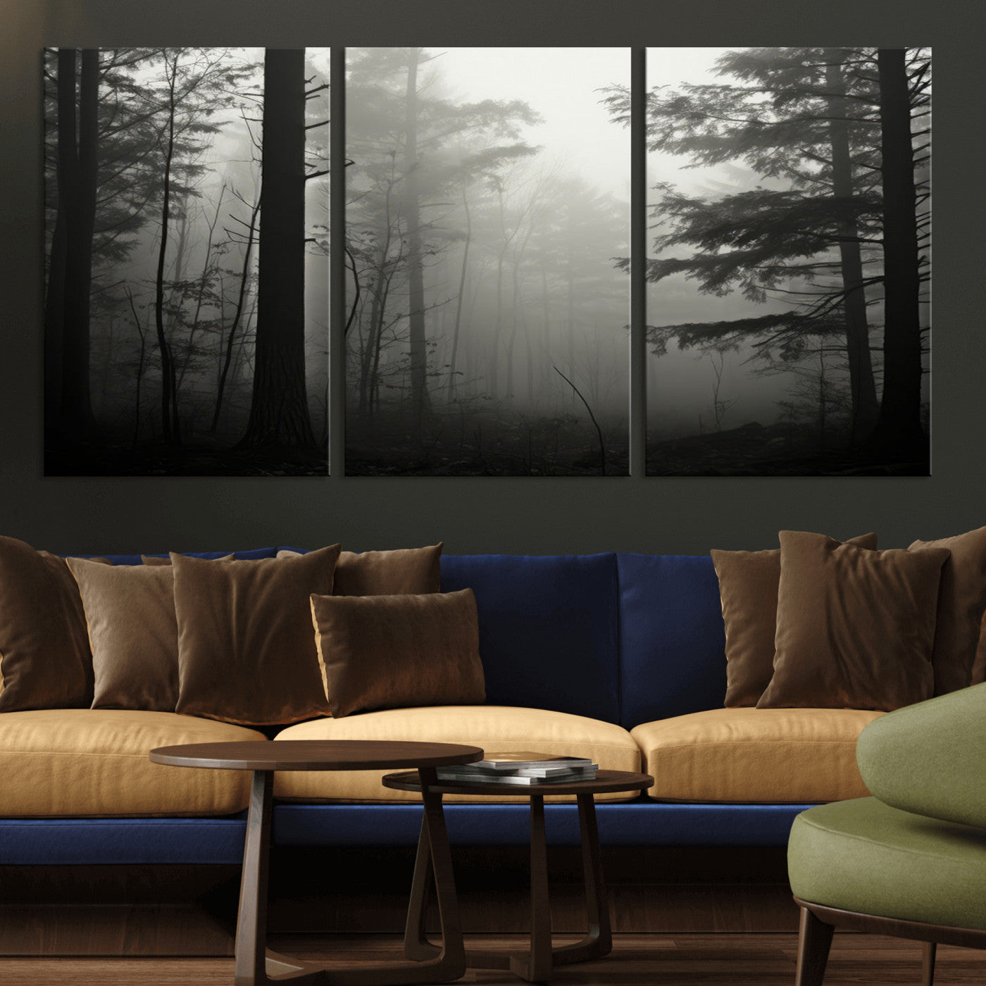 -Misty Forest Wall Art Premium Canvas Print a Foggy and Serene Atmosphere - Nature Wall Art