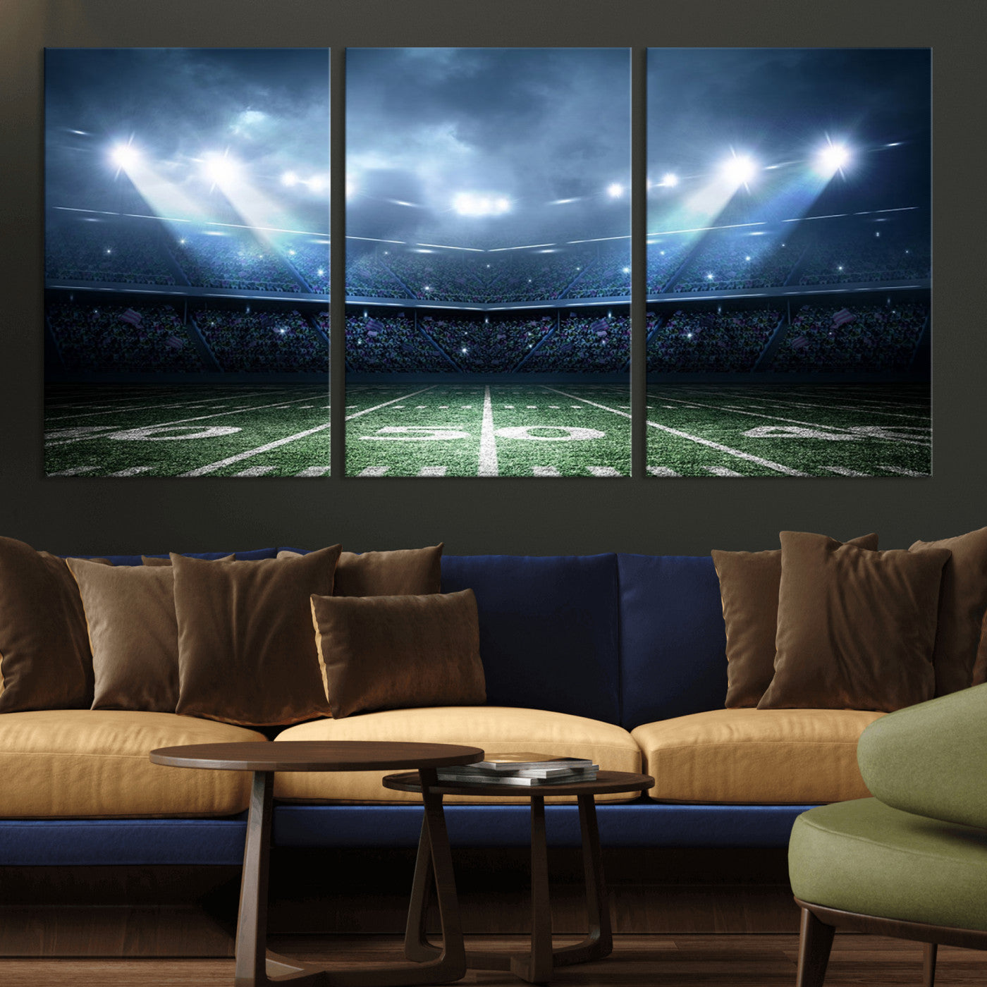 74741-MGV-CV-36X24-American Football Stadium Wall Art Canvas, American Football Stadium Canvas Print