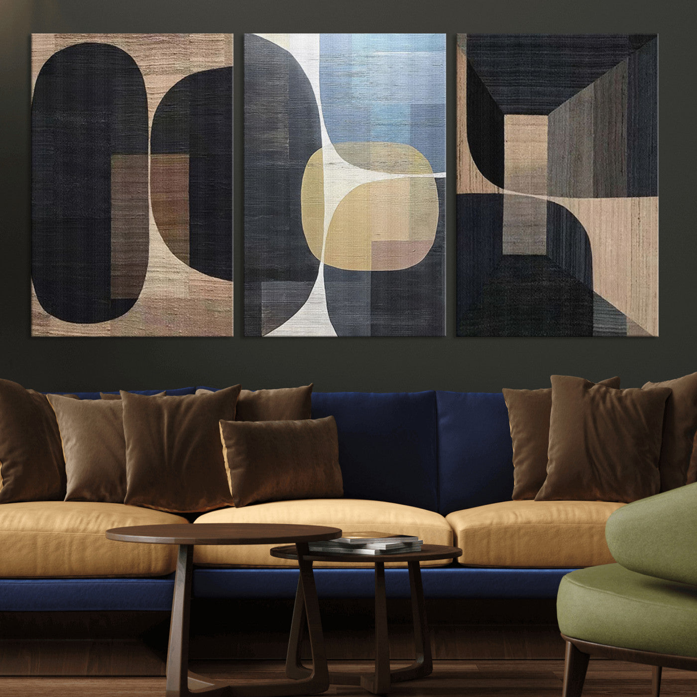 75252-MGV-CV-36X24-Minimalist Wabi Sabi Abstract Geometric Wall Art Canvas Print – Modern Minimalist Shapes – Ready to