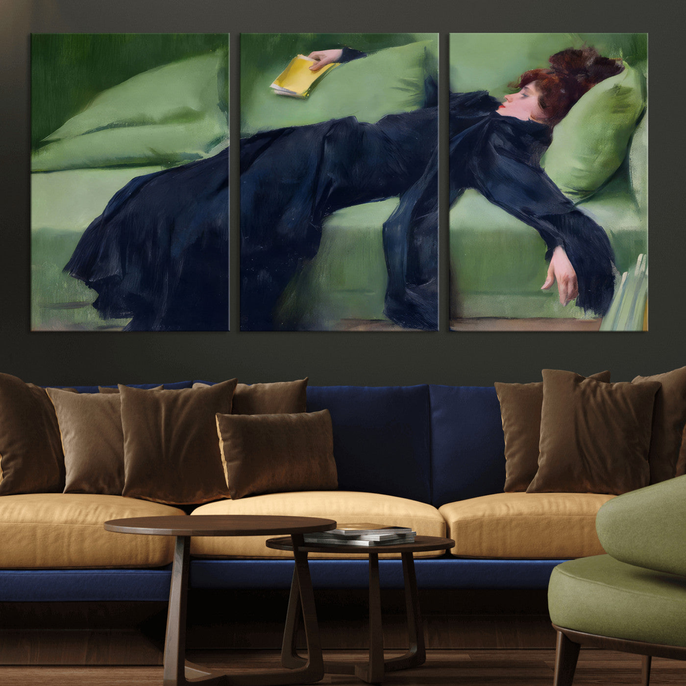 17725-MGV-CV-36X24-Decadent Girl by Ramon Casas Wall Art Canvas Print, Framed Decadent Girl Canvas Print