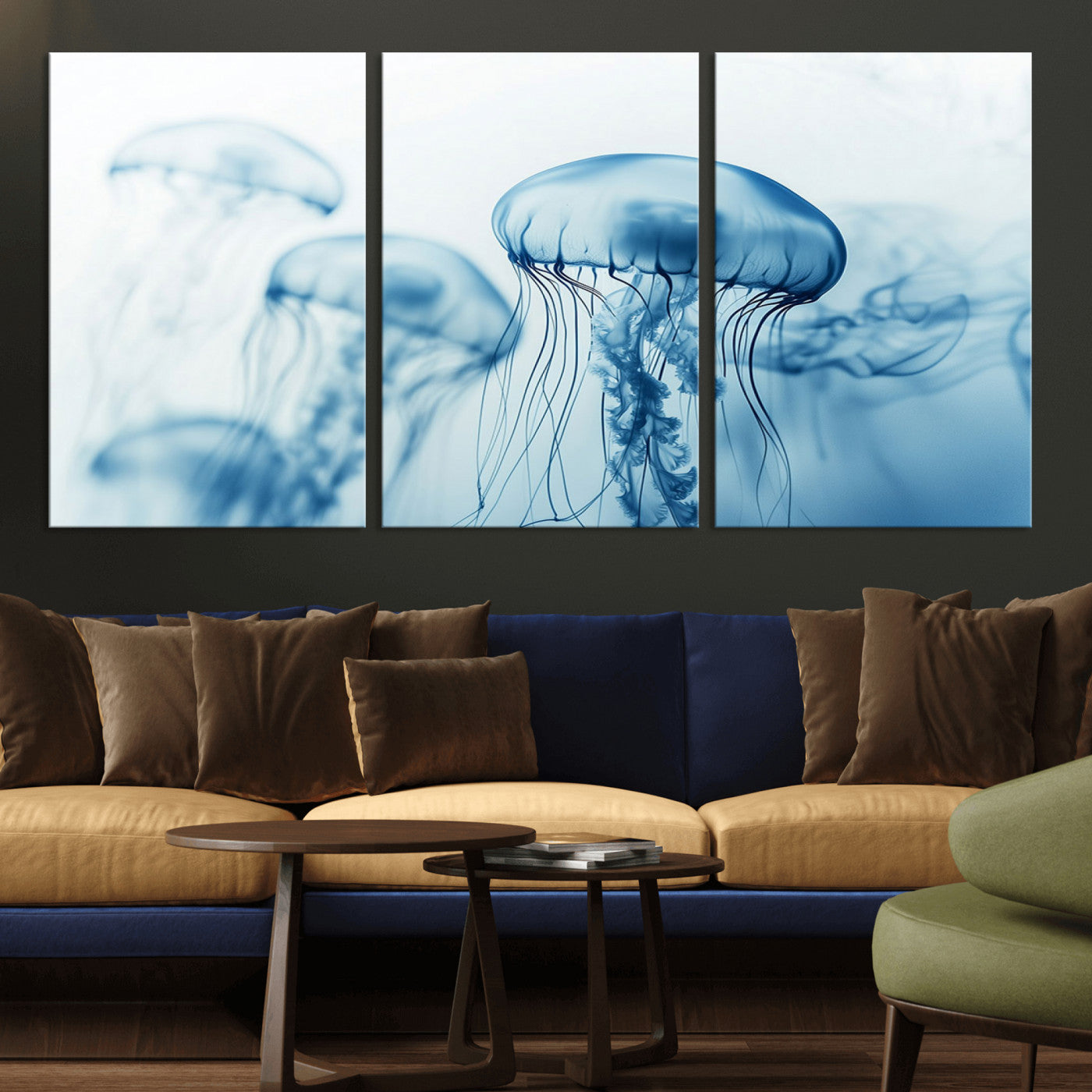 -Blue Jellyfish Wall Art Canvas Print