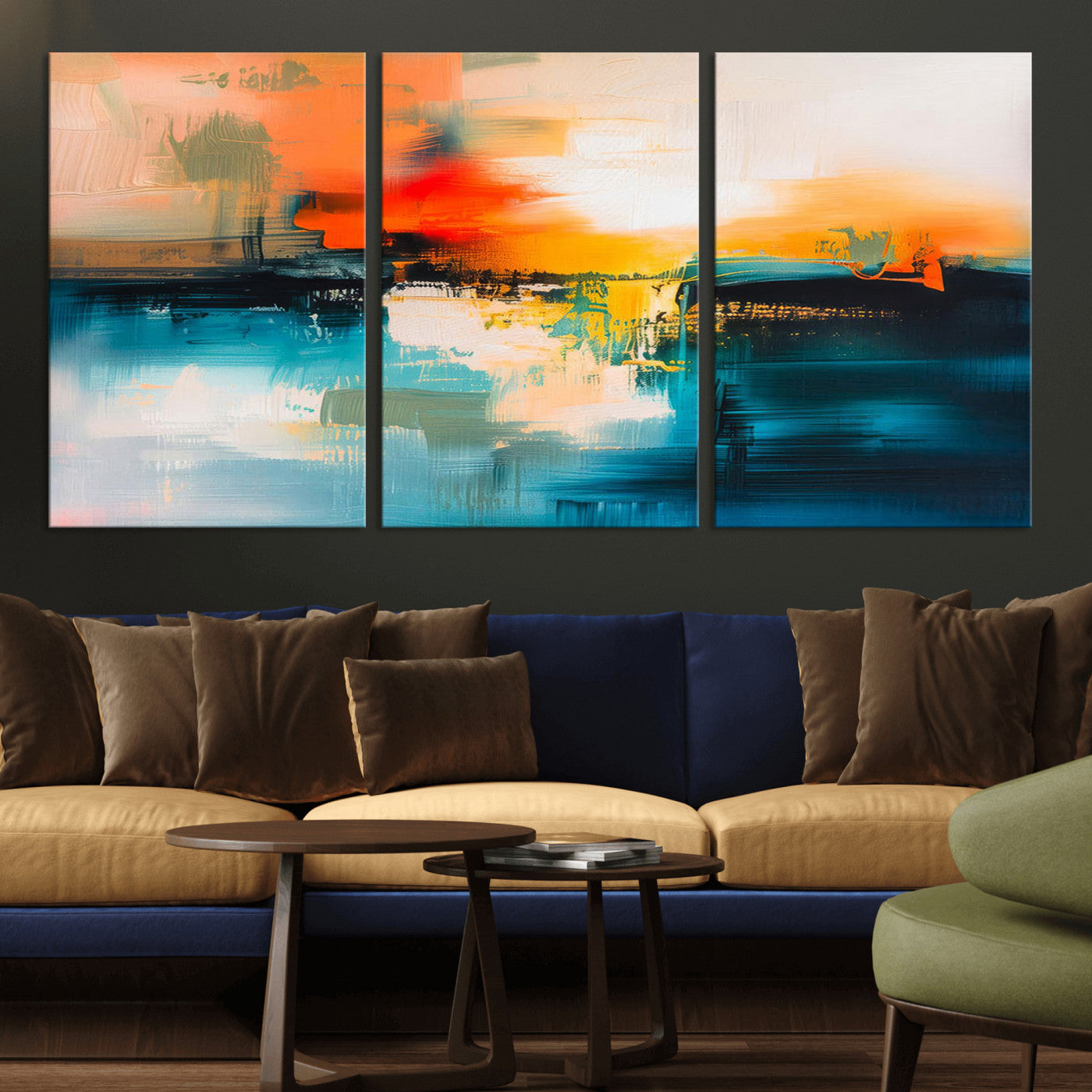 37083-MGV-CV-36X24-Colorful Abstract Wall Art | Bold Modern Canvas Print | Ready to Hang and Framed for Living Room or