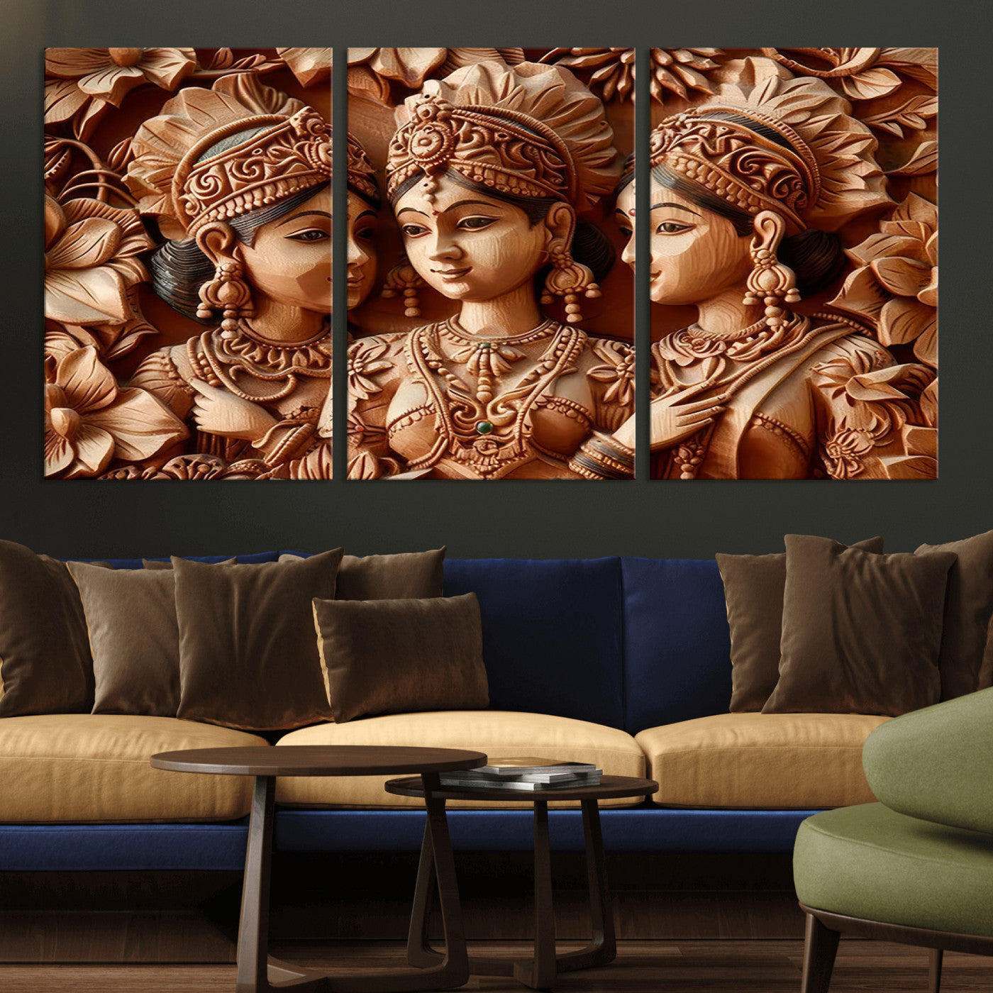 89522-MGV-CV-36X24-Indian Woman Statue Wall Art Canvas Print