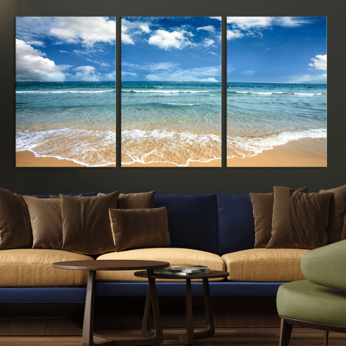 -Sea View From the Beach Canvas Print