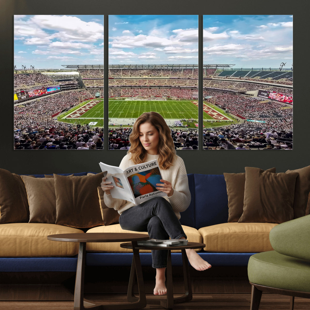 29243-PAN-FL-20X10 - The Temple University Owls Athletics Team Print - Philadelphia Lincoln Financial Field Stadium Wall
