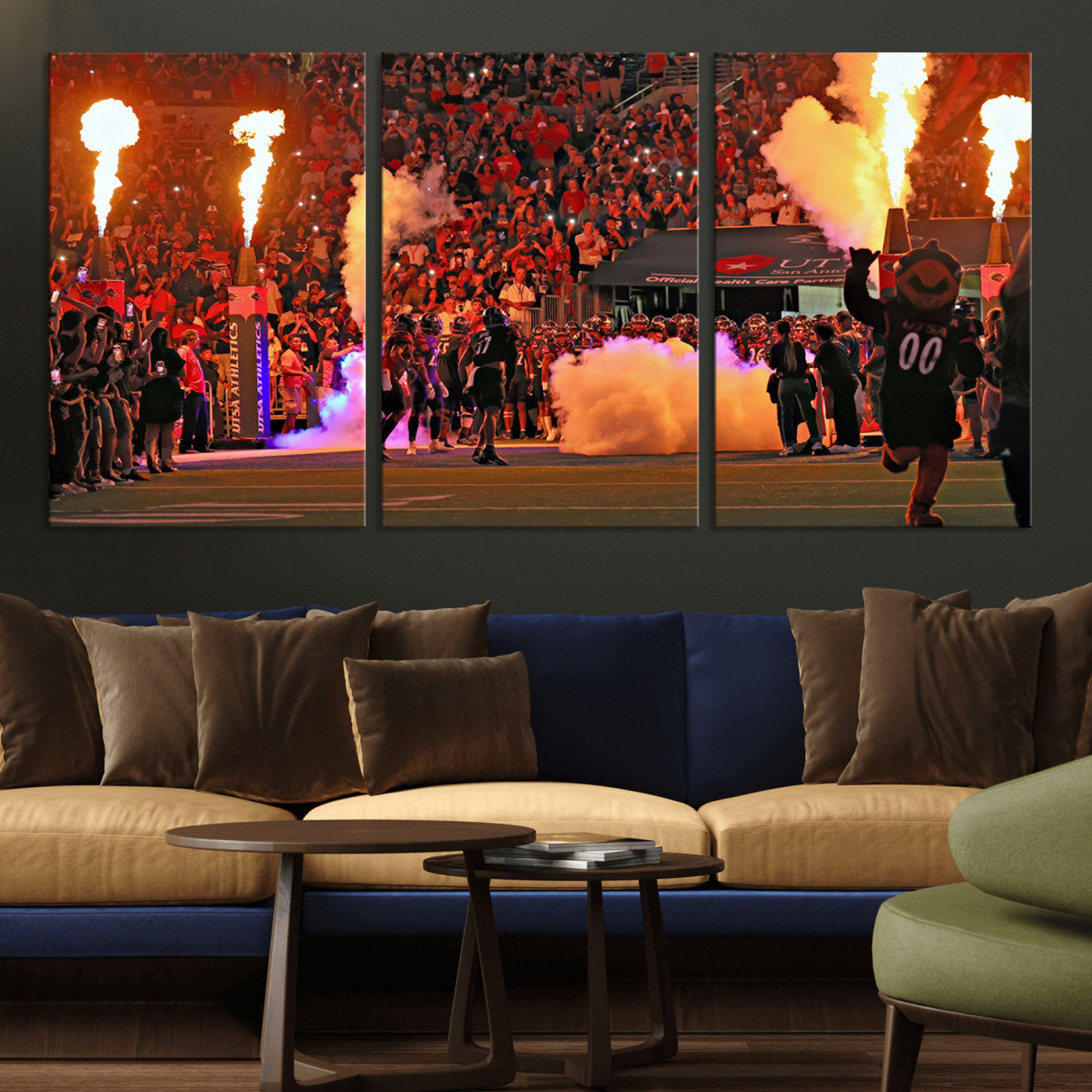 98664-MGV-CV-60X30-3P-The University of Texas at San Antonio Roadrunners Football Team Print - San Antonio Alamodome Wall