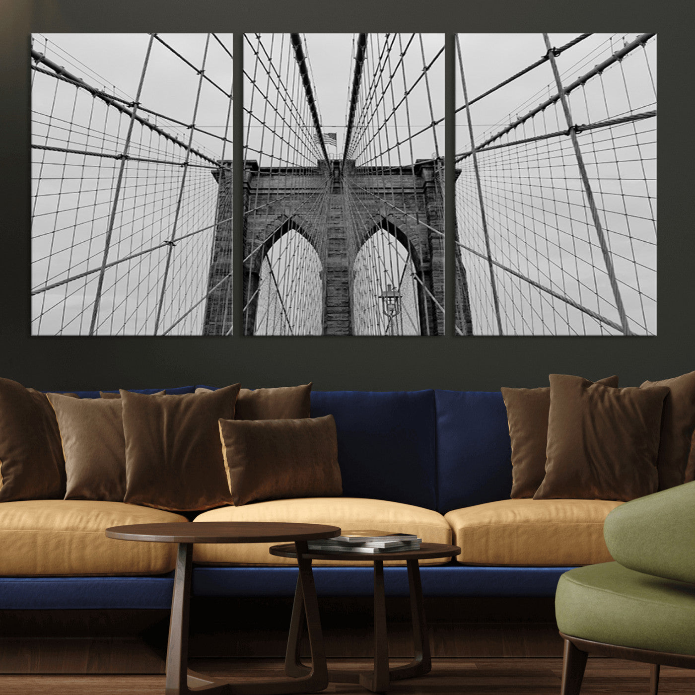 -Large Brooklyn Bridge Wall Art Canvas Print