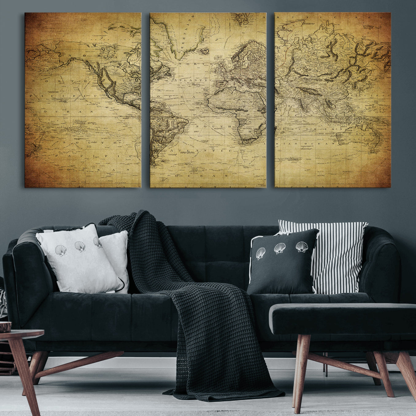 55170-MGV-CV-60X30-3P-Push Pin World Map Canvas Print – Travel Tracker Wall Art for Couples, Perfect Anniversary Gift for Home or Office Decor