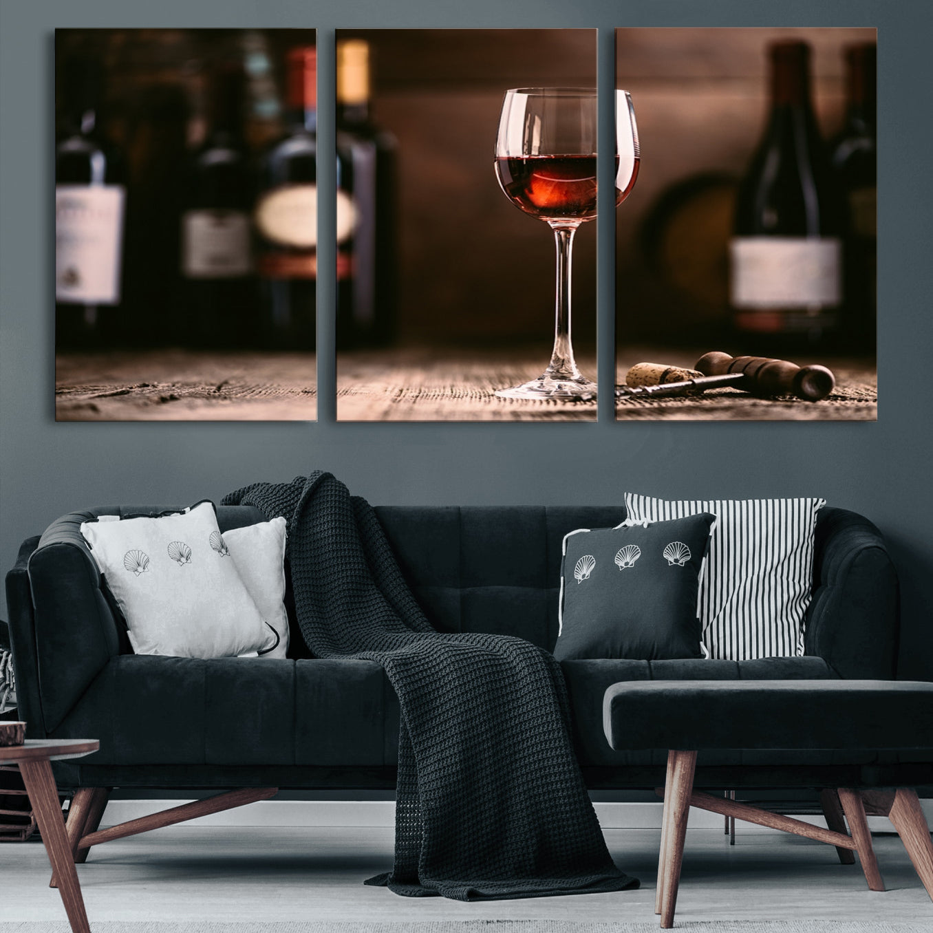 24711-MGV-CV-60X30-3P-Red Wine and Bottle Canvas Print