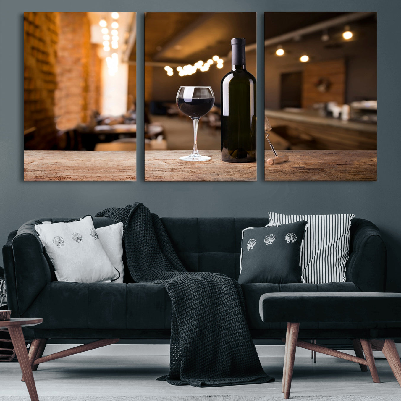-Wine and Bottle Wall Art Canvas Print