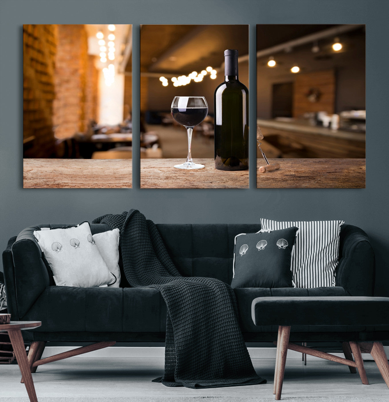 -Wine and Bottle Wall Art Canvas Print