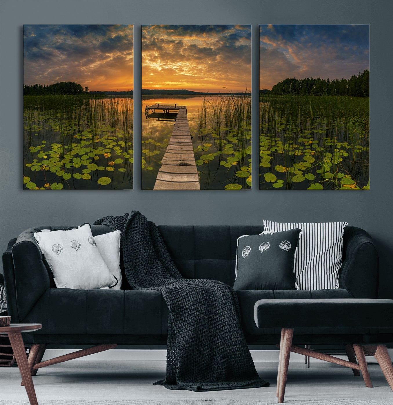 28103-MGV-CV-36X24-Lake and Flower Wall Art Canvas Print