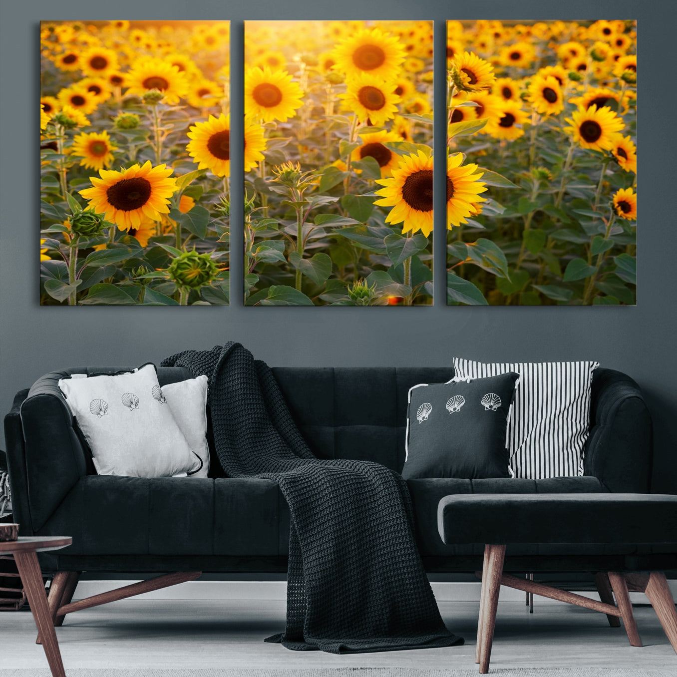 53685-MGV-CV-60X30-3P-Sunflower Sunshine Wall Art Canvas Print