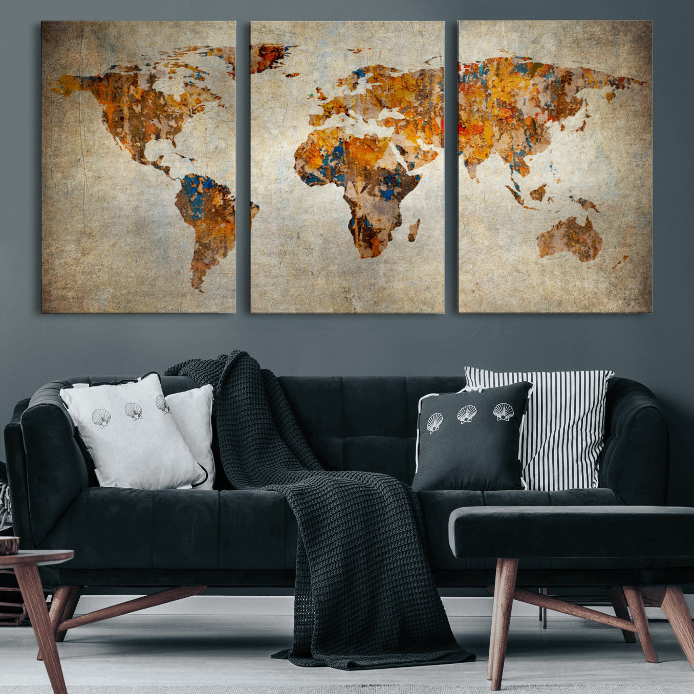 59464-MGV-CV-36X24-Push Pin World Map Canvas Print – Travel Tracker Wall Art for Couples, Perfect Anniversary Gift for Home or Office Decor