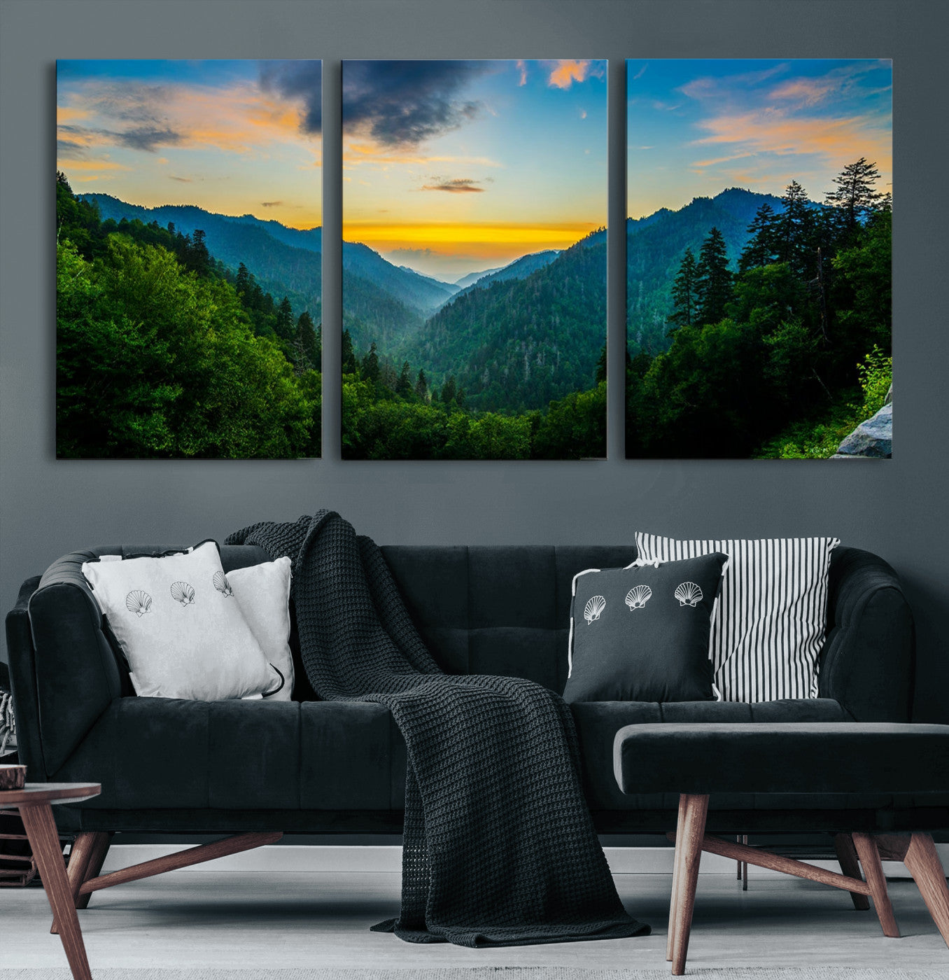 94536-MGV-CV-60X30-3P-Green Forest Wall Art Canvas Print
