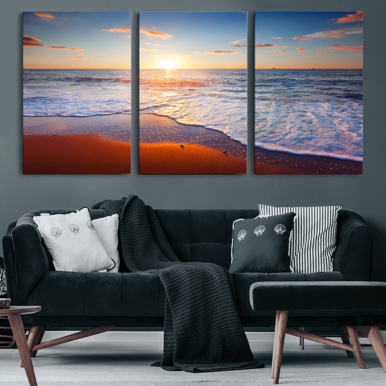 96736-MGV-CV-36X24-Ocean Beach Canvas Wall Art Beach Canvas, Coastal Sunset Tropical Island Beach Sunset Artwork Print