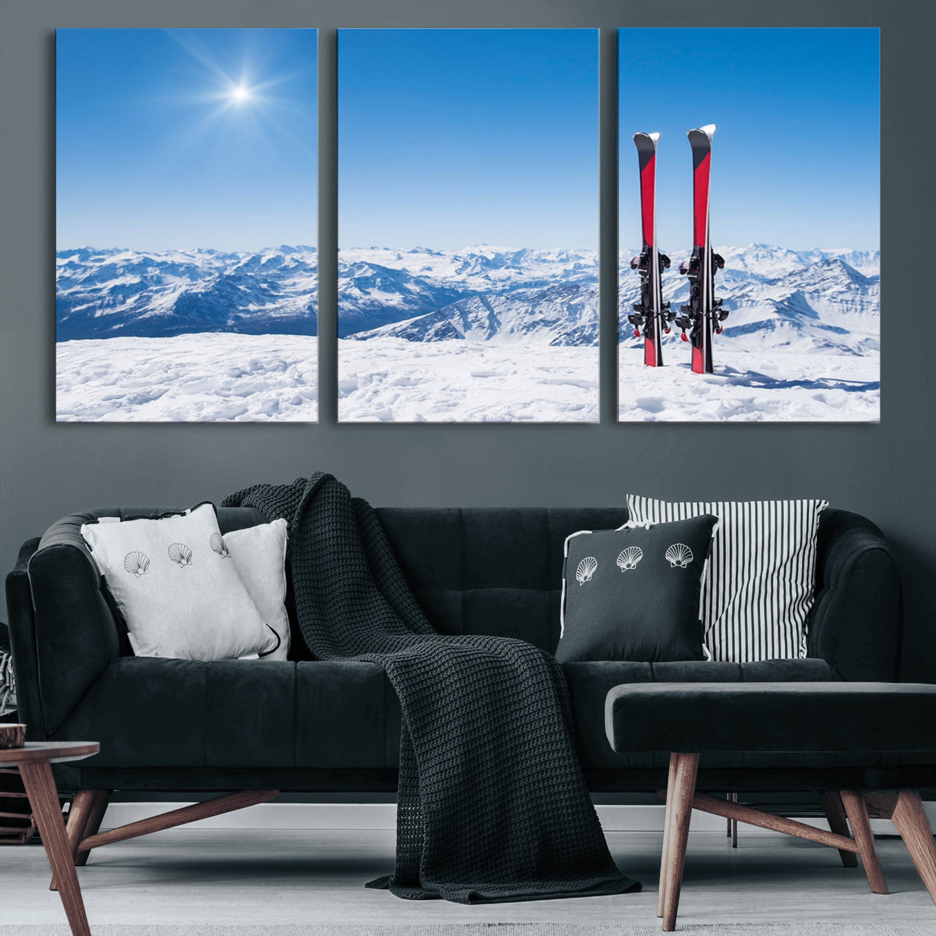 47452-MGV-CV-60X30-3P-Ski Season Snow Wall Art Canvas Print