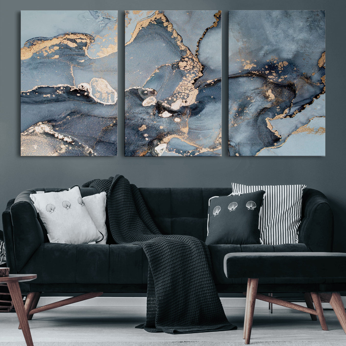 17119-MGV-CV-60X30-3P-Multipanel Marble Fluid Effect Wall Art Abstract Canvas Wall Art Print