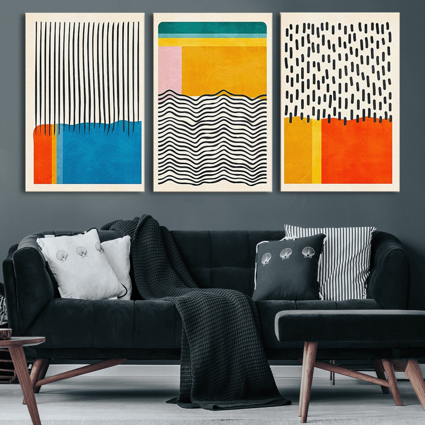 85253-MGV-CV-60X30-3P-Canvas Print Wall Art Abstract Illustrs Art Boho, Framed Abstract Boho Art