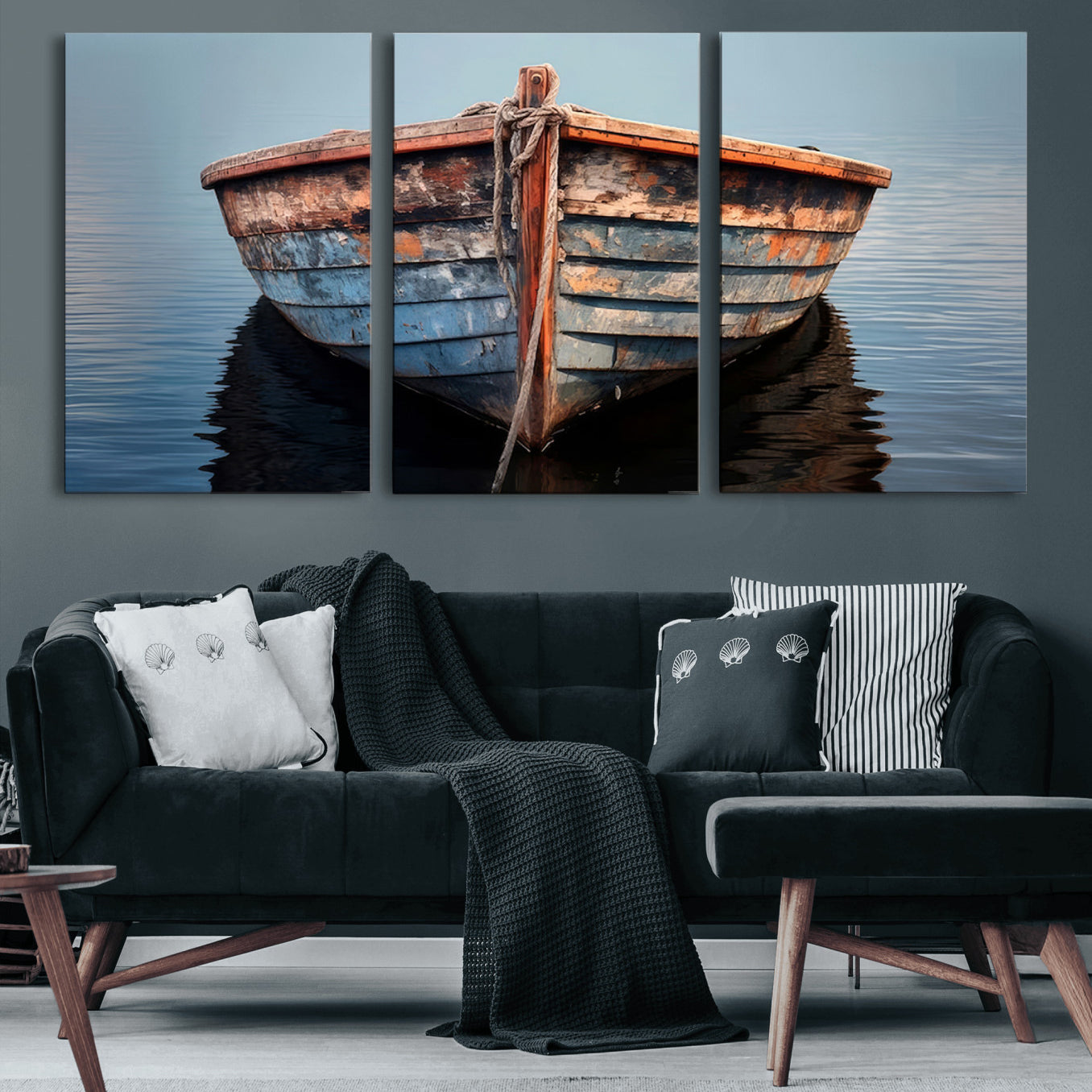 39011-MGV-CV-60X30-3P-Stunning Vintage Boat Canvas Print | Nautical Wall