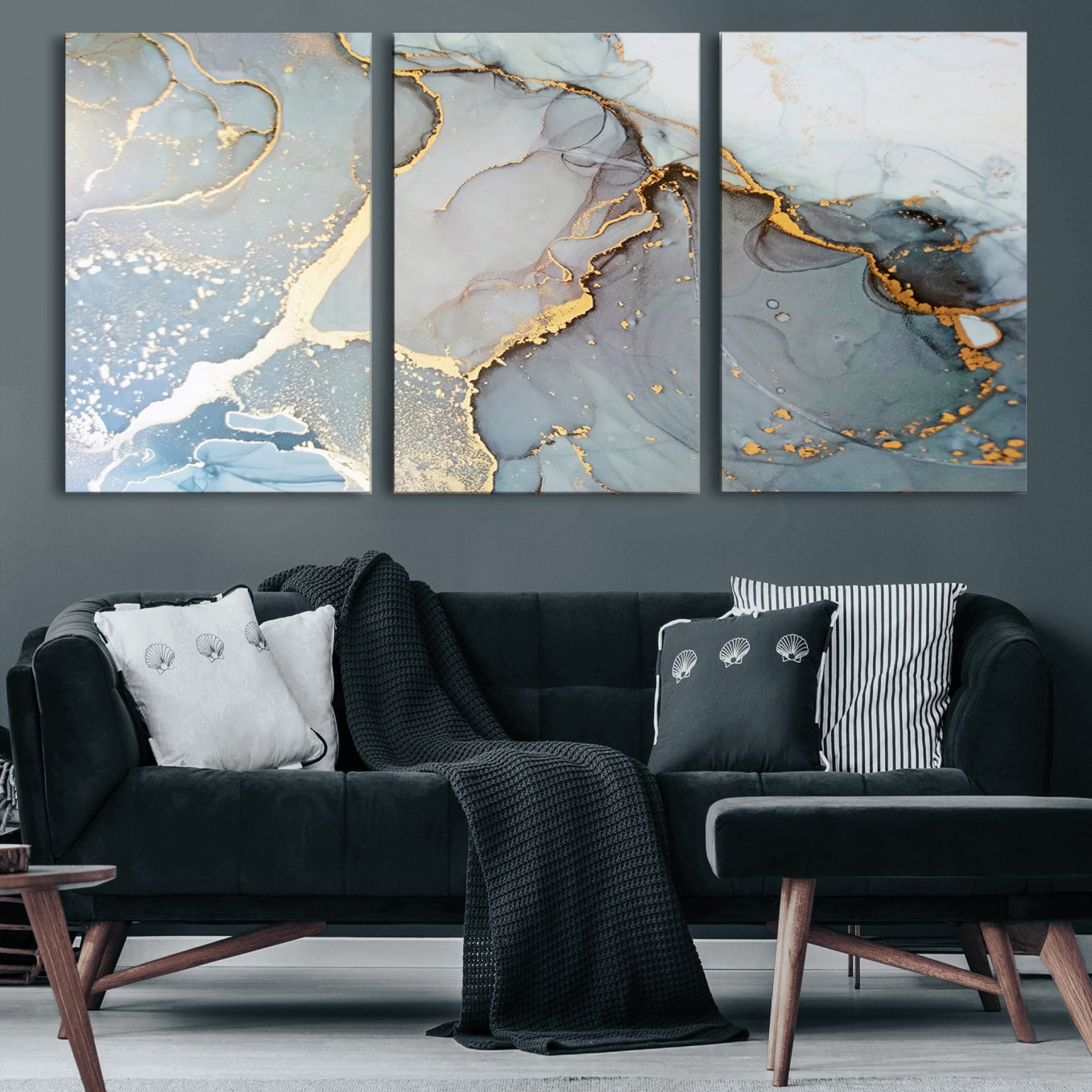 86878-MGV-CV-60X30-3P-Large Abstract Marble Wall Art Canvas Print for Living Room and Farmhouse Decor