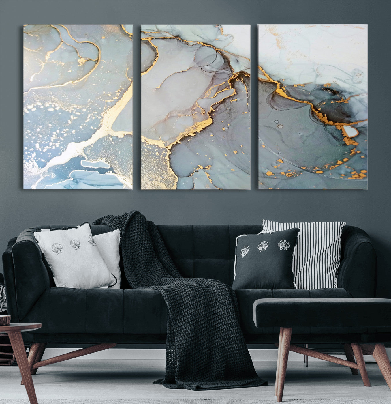 86878-MGV-CV-60X30-3P-Large Abstract Marble Wall Art Canvas Print for Living Room and Farmhouse Decor