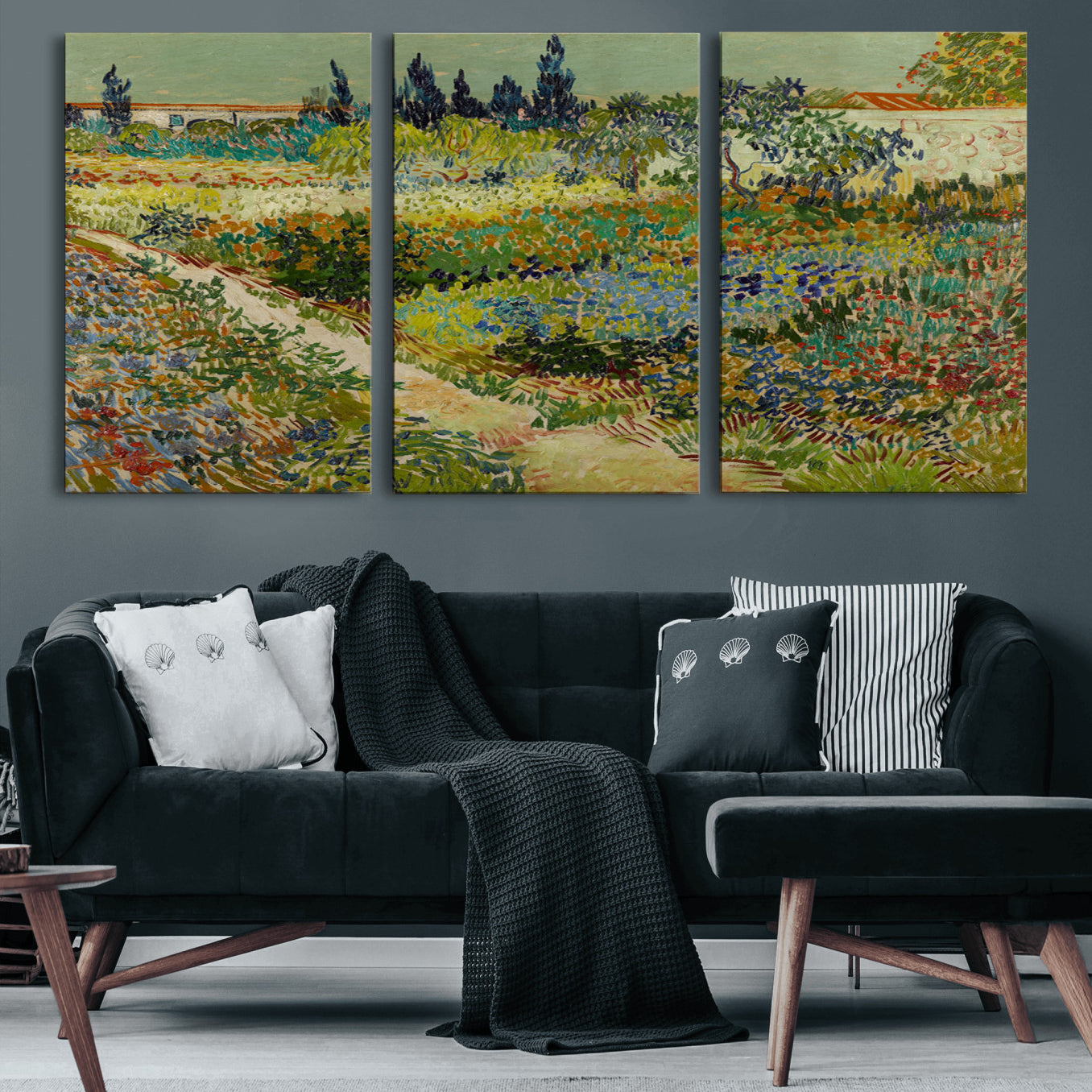 96965-MGV-CV-60X30-3P-Vincent van Gogh Garden at Arles Wall Art Canvas Print