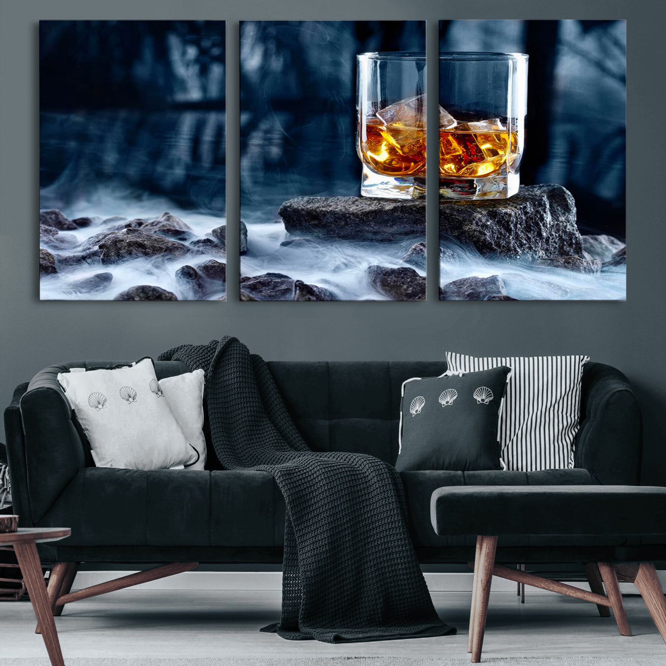 48582-MGV-CV-60X30-3P-Whiskey Ice Wall Art Canvas Print