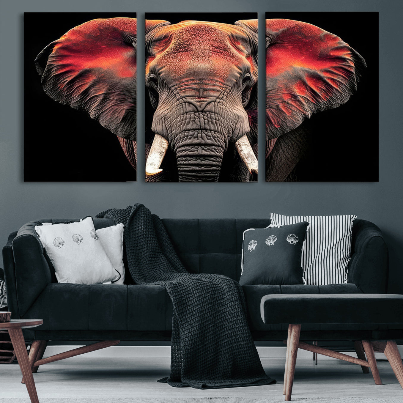 54719-MGV-CV-60X30-3P-Elephant Wall Art Canvas Print