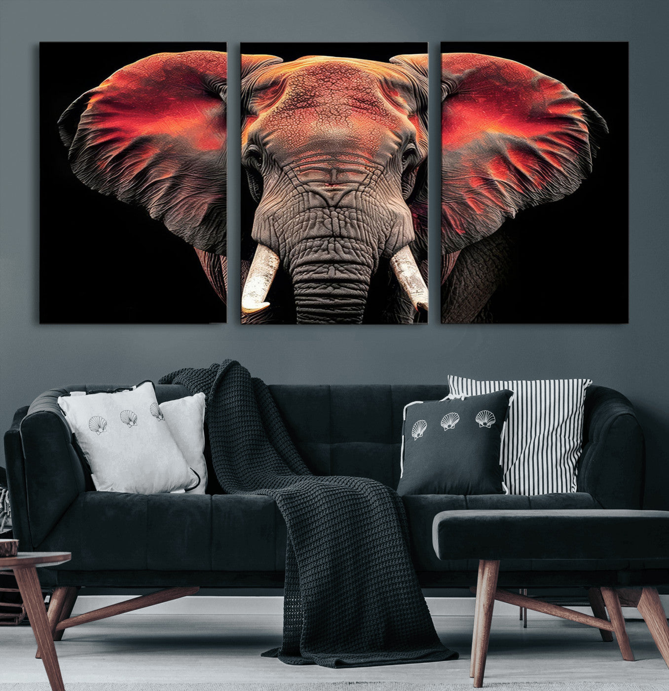 54719-MGV-CV-60X30-3P-Elephant Wall Art Canvas Print