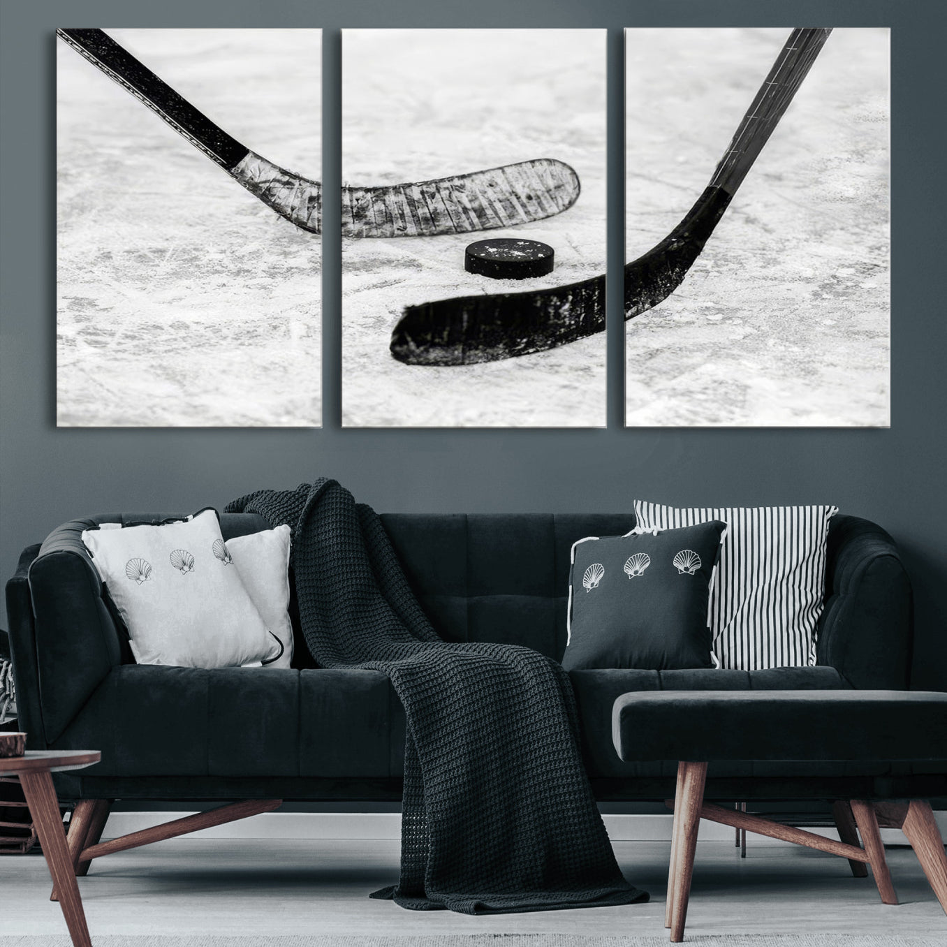-Winter Ice Hockey Sport Canvas Wall Art Print - Hockey Wall Art Print