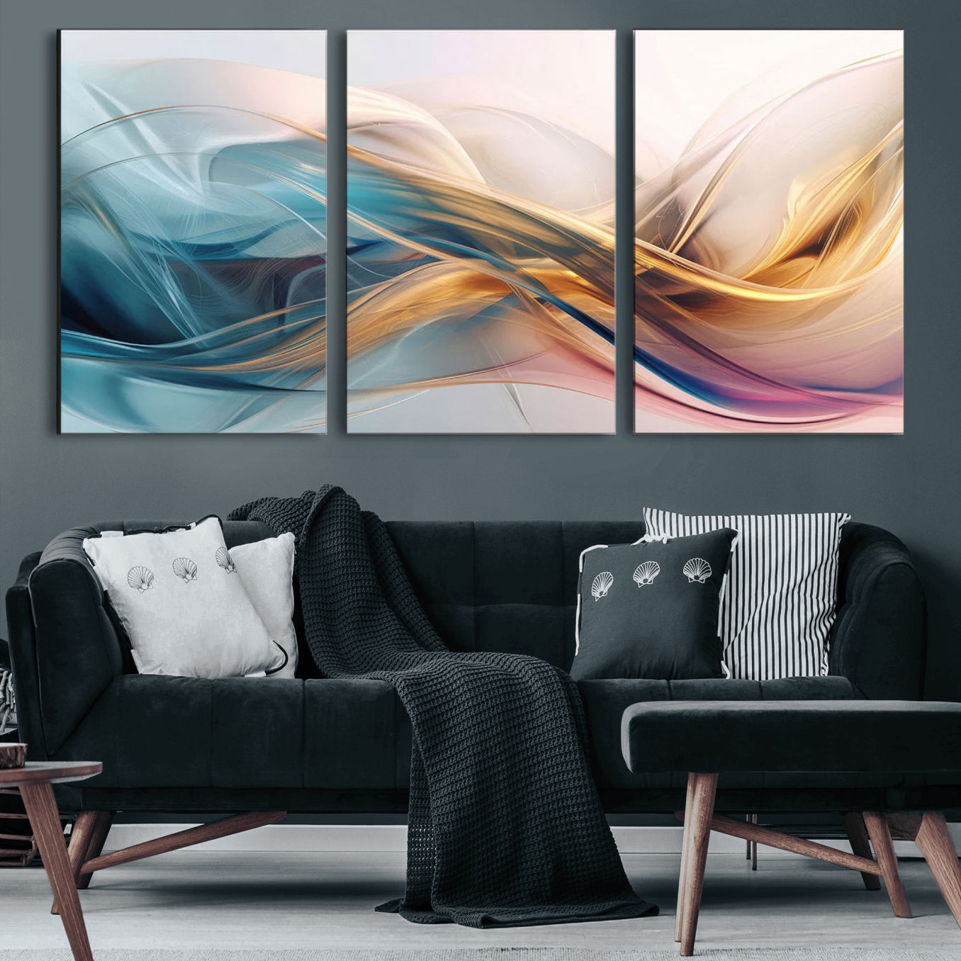 17461-MGV-CV-60X30-3P-Abstract Flowing Colors Wall Art Canvas Print