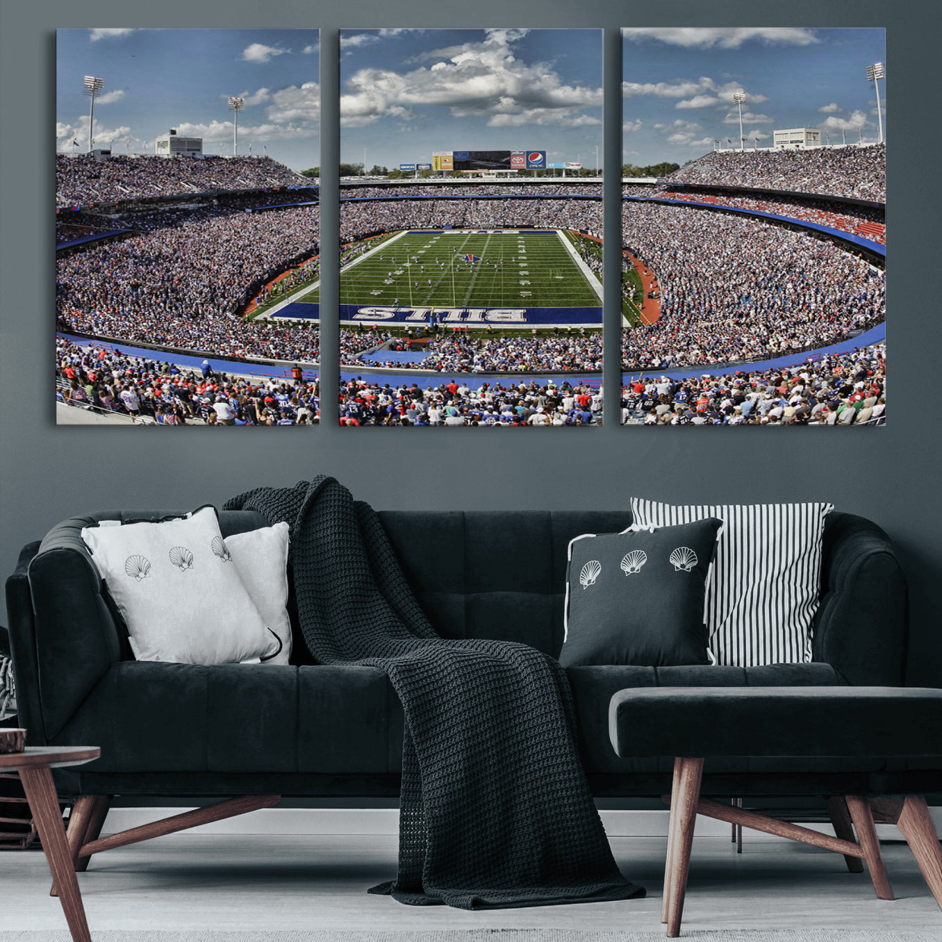 76491-MGV-CV-60X30-3P-Buffalo Bills Highmark Stadium Wall Art Canvas Print - Bills Stadium Game Day Triple Canvas Wall Art