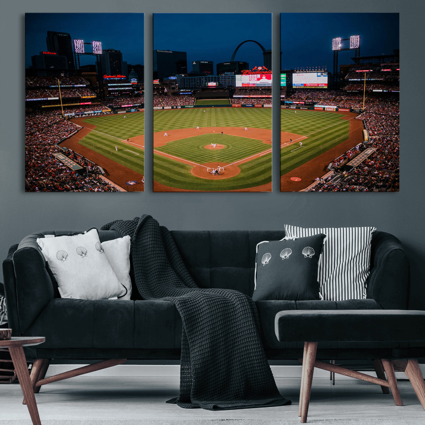 38612-MGV-CV-60X30-3P-St. Louis Cardinals Baseball Team Print - Busch Stadium Wall Art Canvas Print