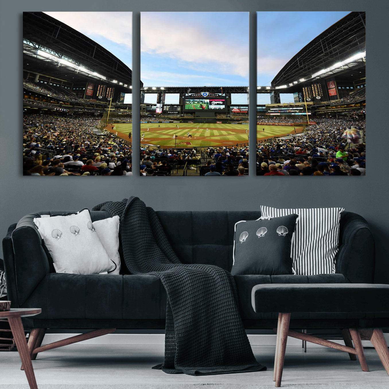 92672-MGV-CV-60X30-3P-Arizona Diamondbacks Team Print - Phoenix Chase Field Stadium Wall Art Canvas Print