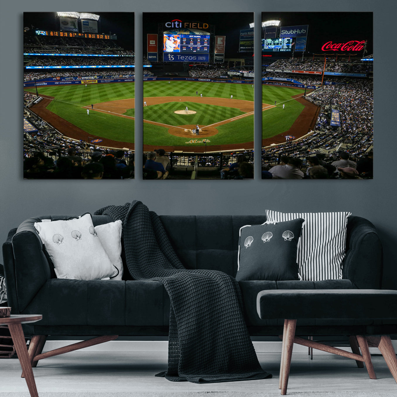 25148-MGV-CV-60X30-3P-Los Angeles Dodgers Baseball Team Print - California Dodger Stadium Wall Art Canvas Print