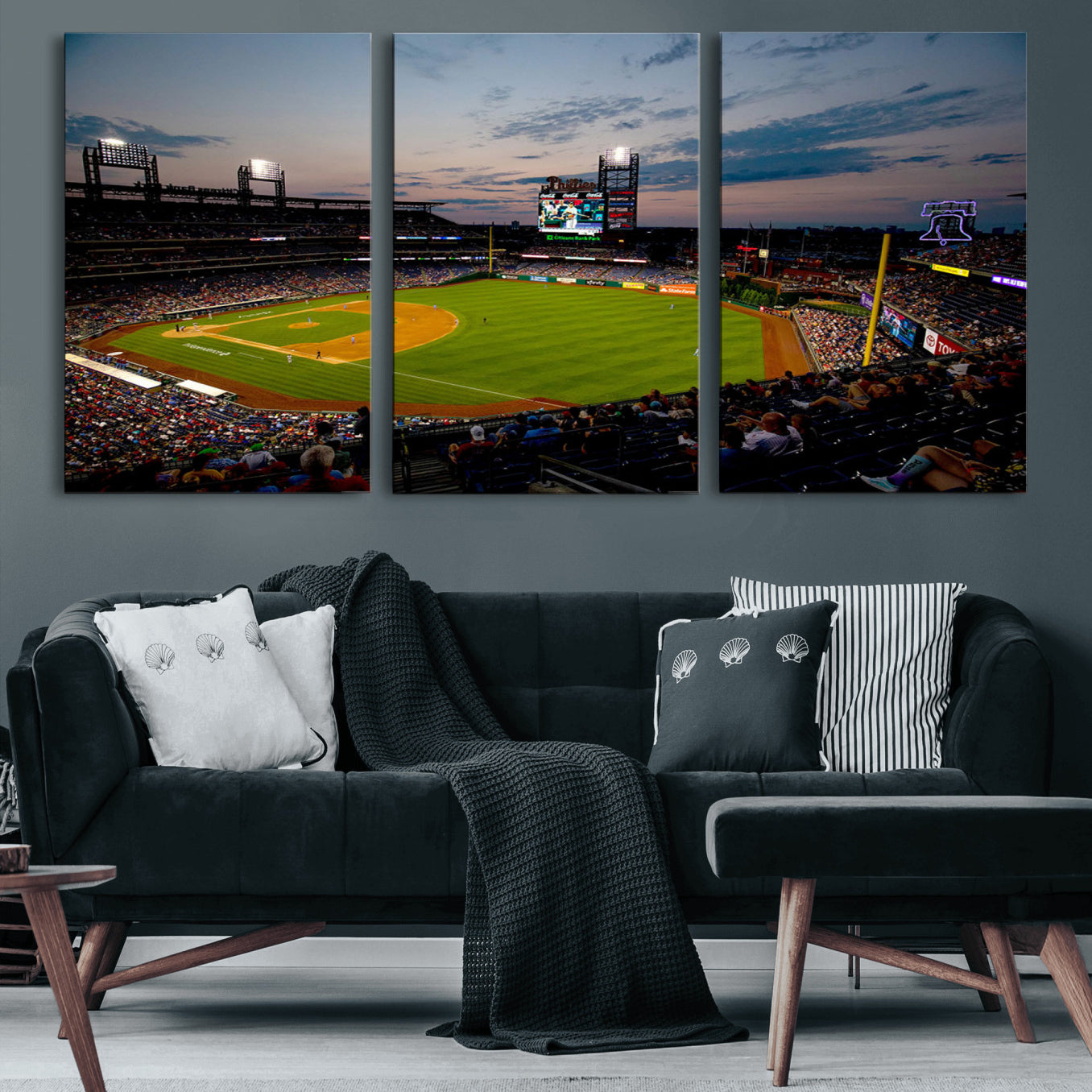 17415-MGV-CV-60X30-3P-Philadelphia Phillies Baseball Team Print - Citizens Bank Park Stadium Wall Art Canvas Print