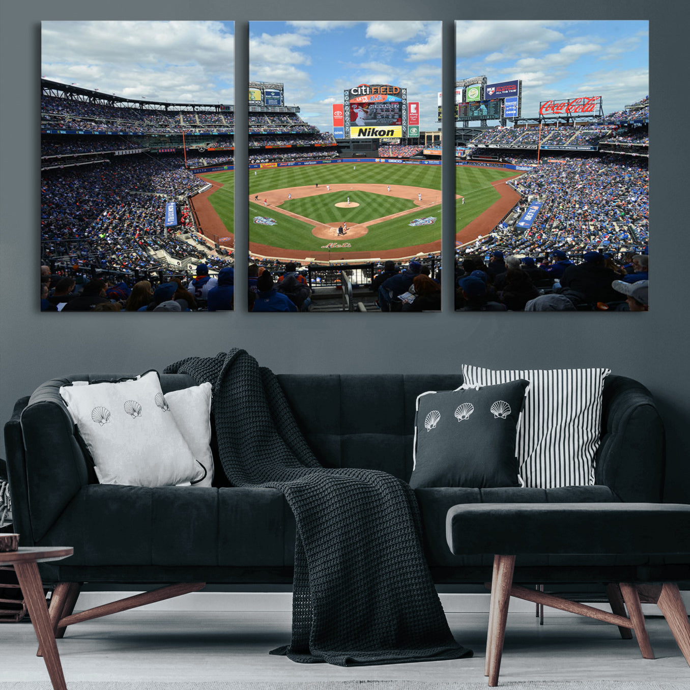 22910-MGV-CV-60X30-3P-New York Mets Baseball Team Print - Citi Field Stadium Wall Art Canvas Print