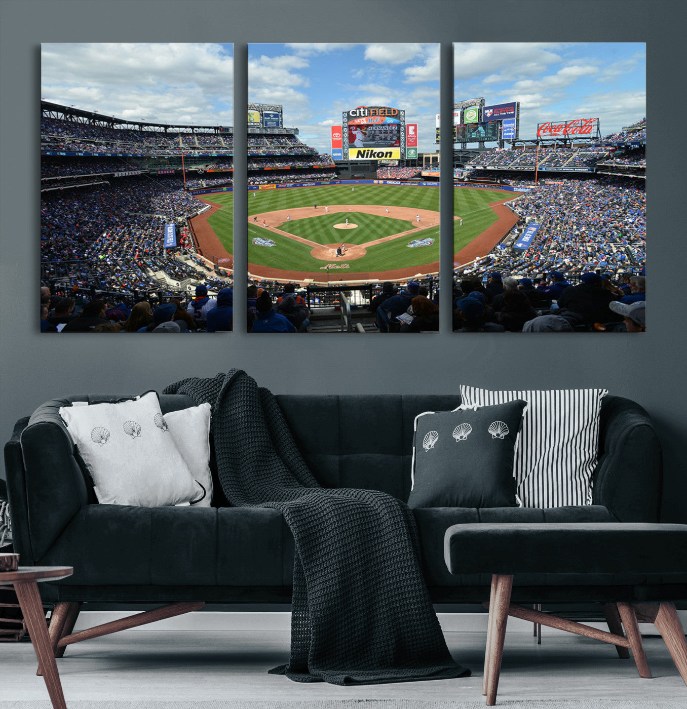 22910-MGV-CV-60X30-3P-New York Mets Baseball Team Print - Citi Field Stadium Wall Art Canvas Print