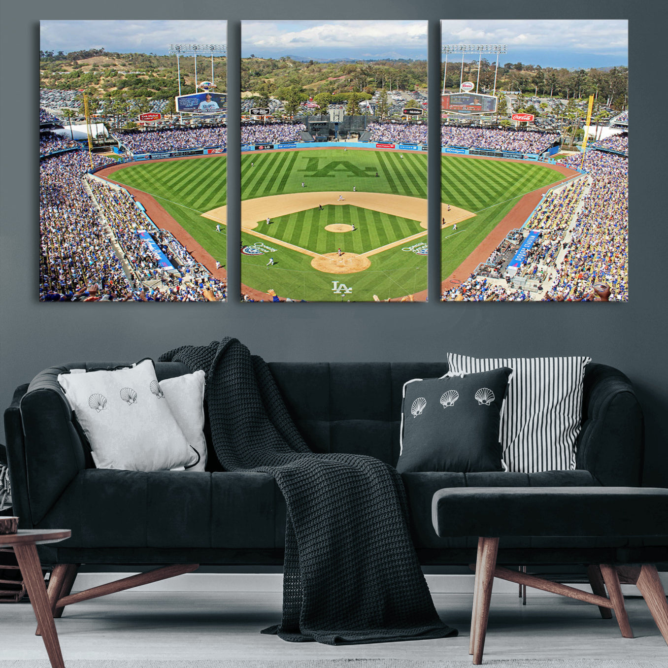 34760-MGV-CV-60X30-3P-Citi Field Wall Art Print | 3-Panel New York Mets Baseball Stadium Canvas Print | Framed Sports