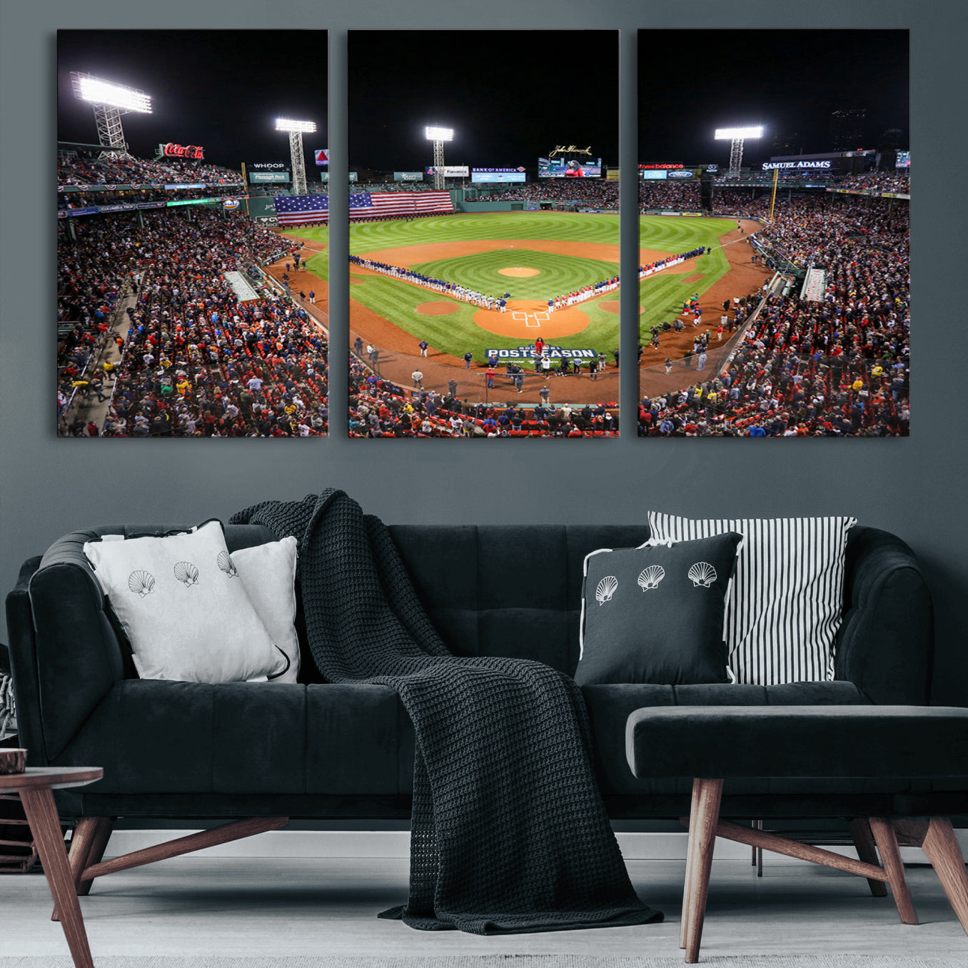 47365-MGV-CV-60X30-3P-Fenway Park Wall Art Canvas Print | Large Baseball Stadium Canvas Print for Boston Red Sox Fans |