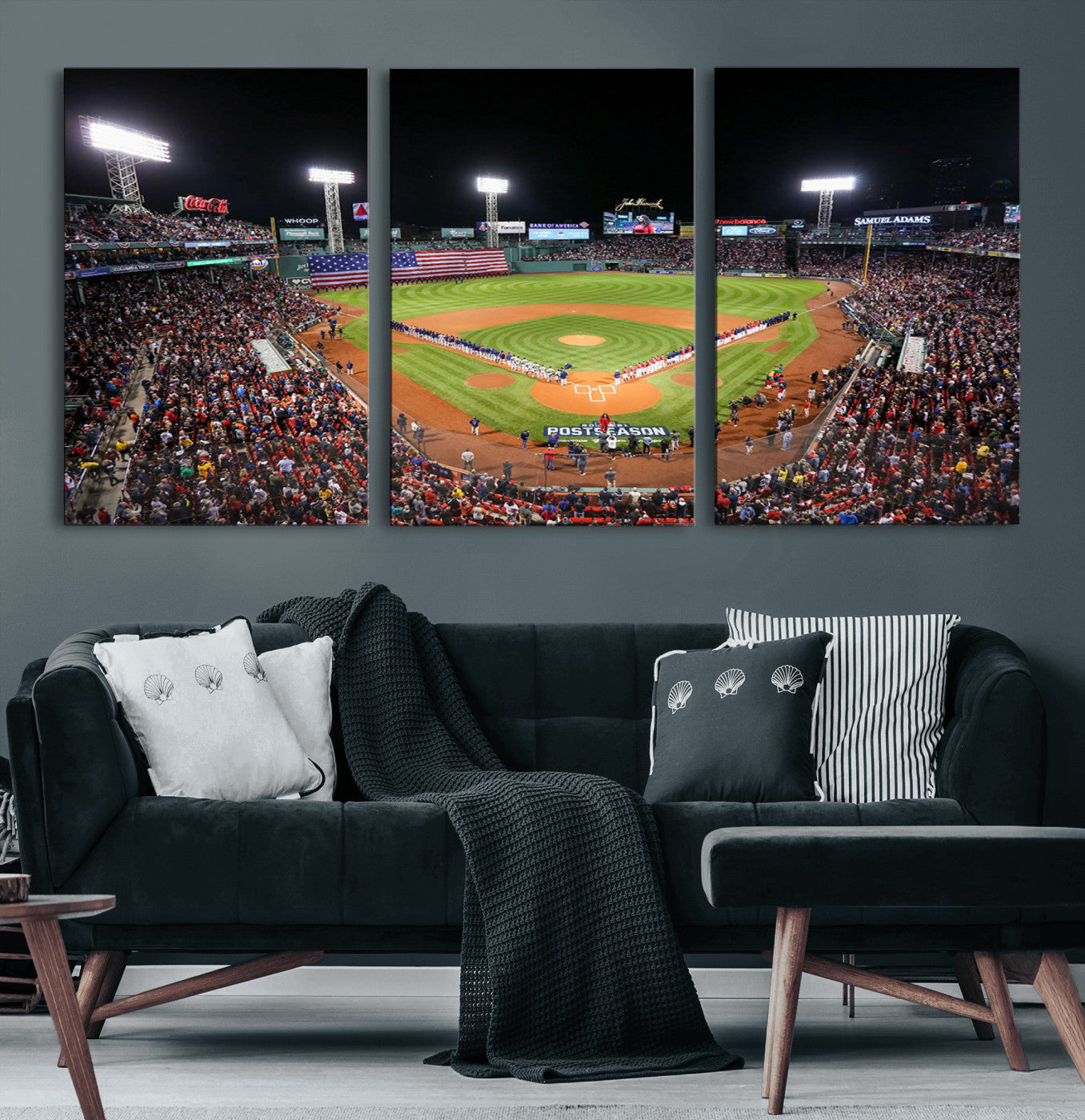 47365-MGV-CV-60X30-3P-Fenway Park Wall Art Canvas Print | Large Baseball Stadium Canvas Print for Boston Red Sox Fans |