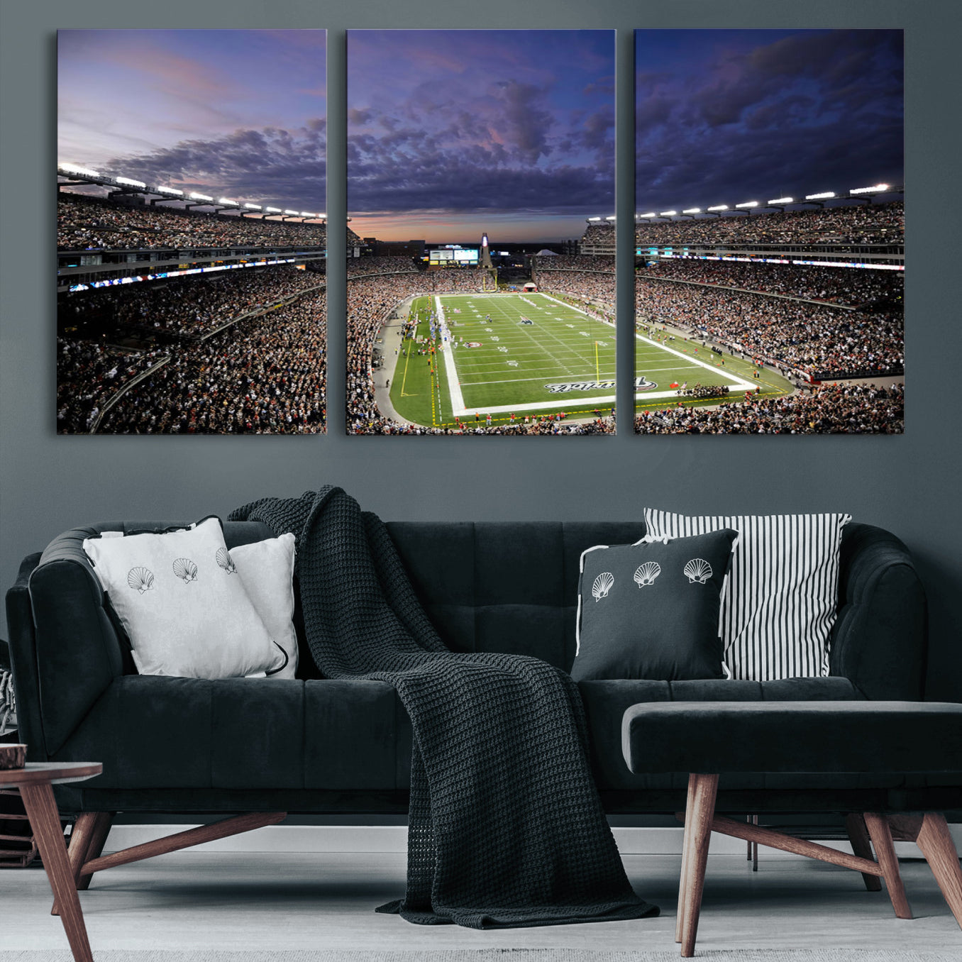 -New England Patriots Football Team Print - Foxborough Gillette Stadium Wall Art Canvas Print