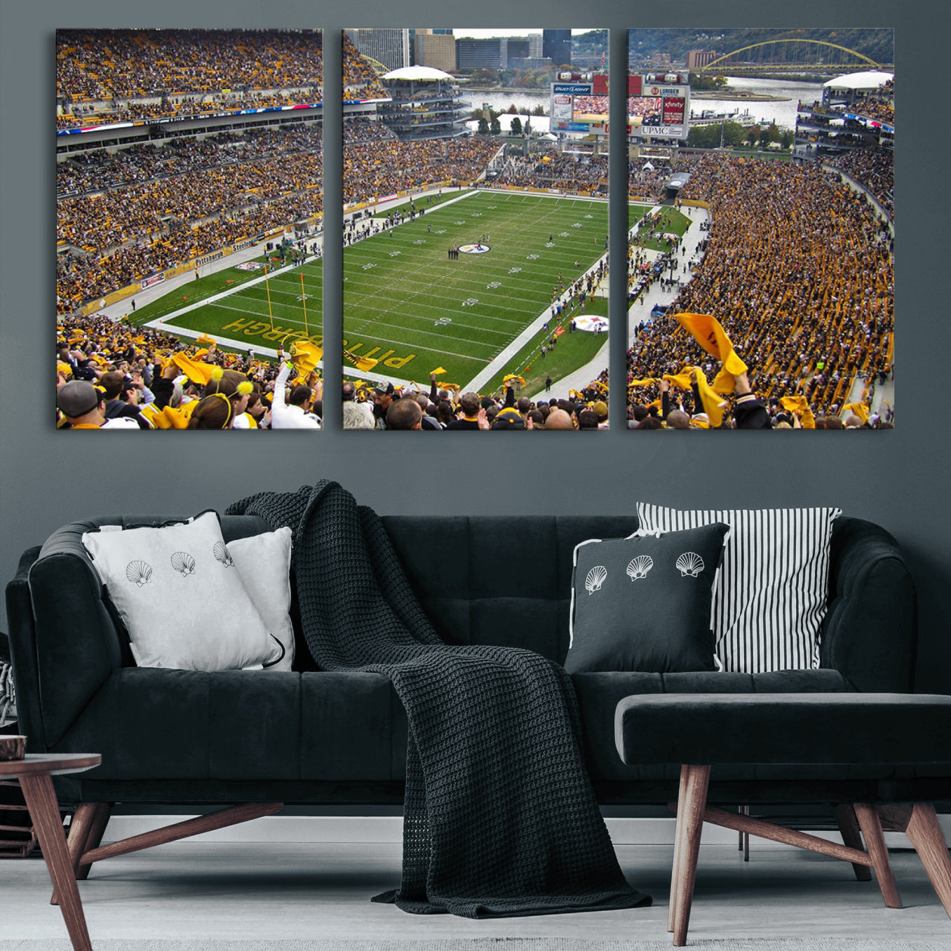 51419-MGV-CV-60X30-3P - Pittsburgh Steelers Print - Pittsburgh Heinz Field Stadium Wall Art Canvas Print