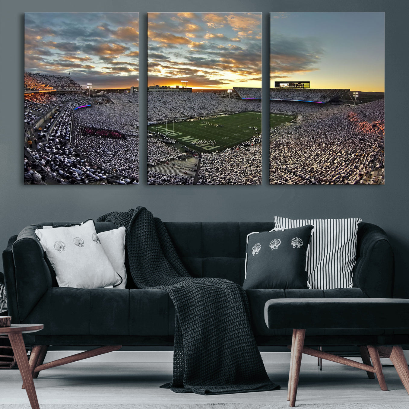 38807-MGV-CV-60X30-3P-Beaver Stadium Wall Art - Penn State Stadium Wall Art | Penn Nittany Lions Football Match for Sport