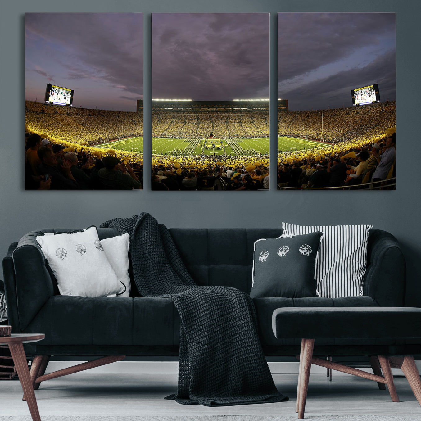 72404-MGV-CV-60X30-3P-Michigan Wolverines Print - Michigan Stadium Wall Art Canvas Print