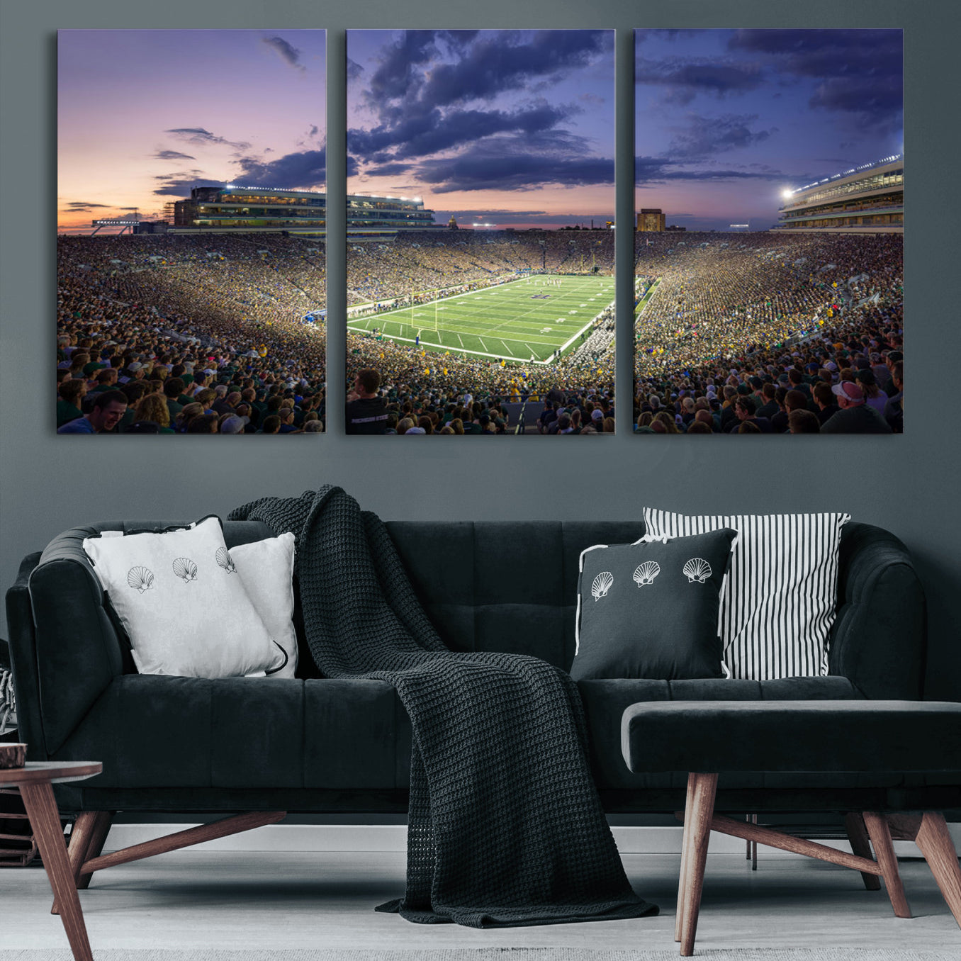 50825-MGV-CV-36X24 - Notre Dame Fighting Irish Football Team Print - Notre Dame Stadium Wall Art Canvas Print
