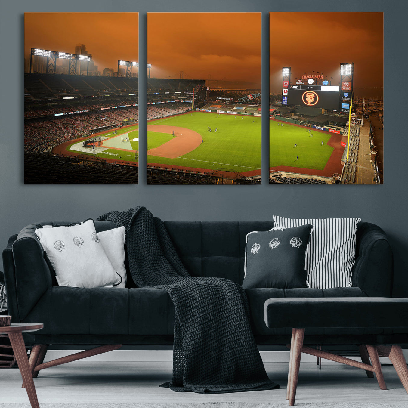 -San Francisco Giants Baseball Team Print - Oracle Park Stadium Wall Art Canvas Print